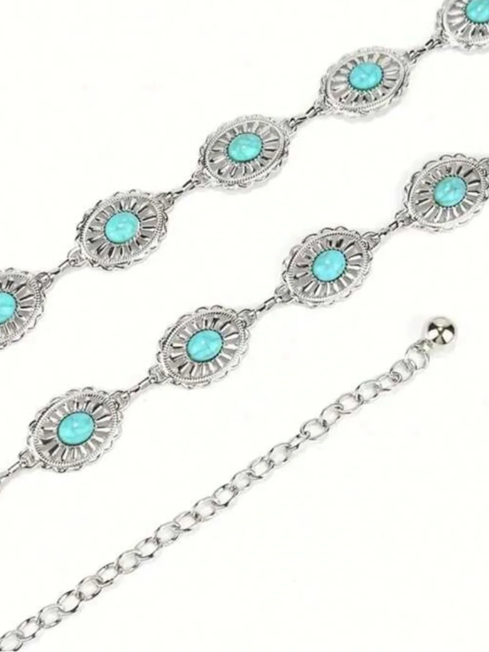 Vintage Silver Boho Concho Chain Belt NEW 🏷️
